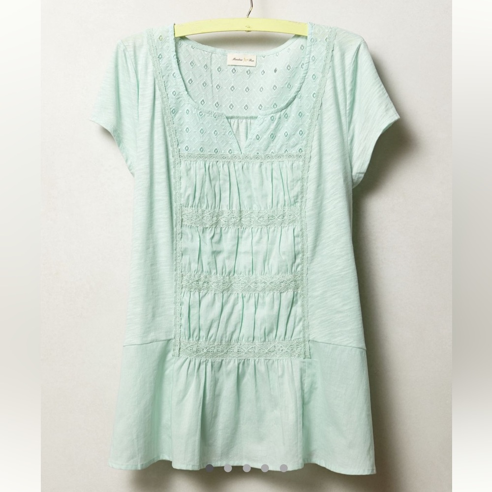 Anthropologie Meadow Rue Cuyamaca Tee, Turquoise, XS